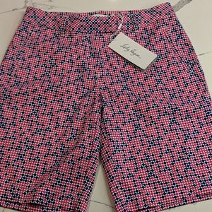 Lady Hagen Golf Short Size 2, Inseam 10", Pink Navy Checker HydroDri Bon Voyage